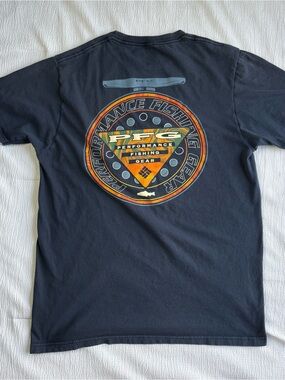 Columbia PFG Performance Fishing Gear Graphic Tee Blue T-Shirt Men’s Size Medium